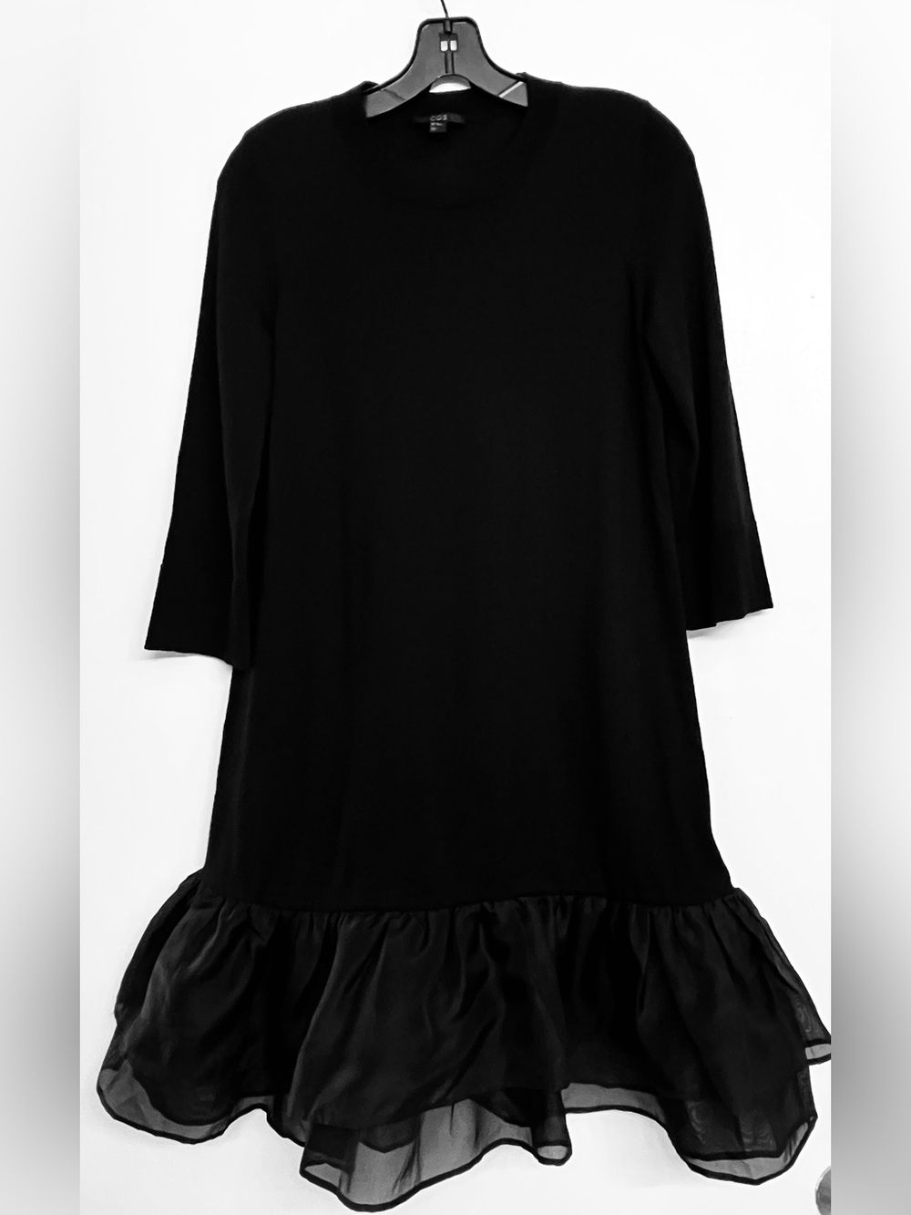 COS wool and silk blend dress in black size XS